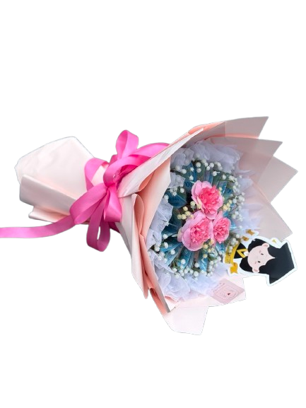 Buket Hijab Pink Carnation