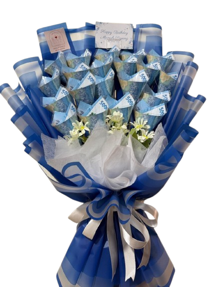 Cone Money Biru Birthday